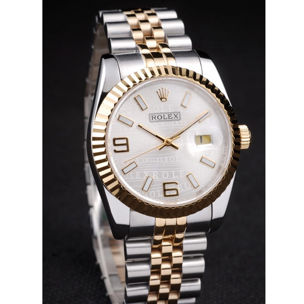 Rolex aaa copy 18k Steel Silver Gold Tone 98084 Stainless DateJust Rolex Two Dial Plated 0523